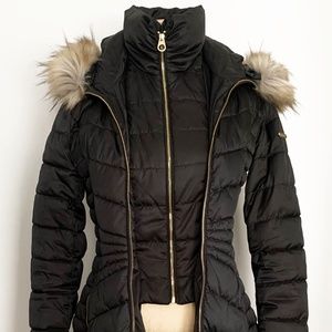 LAUNDRY BY SHELLI SEGAL Faux Fur Hooded Puffer